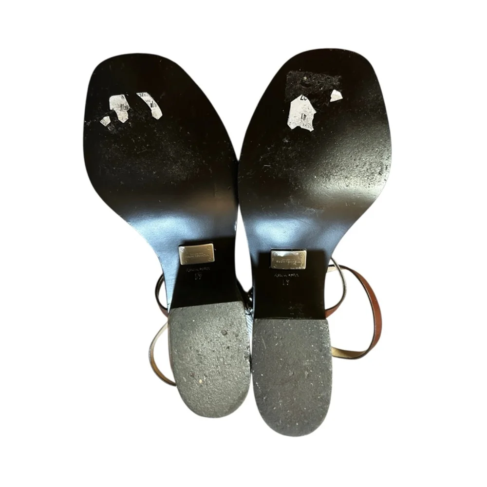 Michael Kors Collection Madie Brown Leather Sandals Size 10.5 / EC 41
